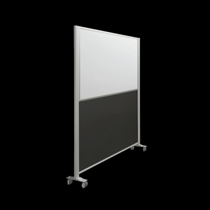 Whiteboardwand HxB202x130cm wit 2-zijdig op wielen