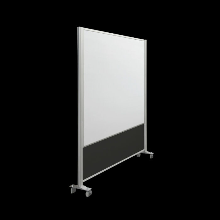 Whiteboardwand HxB202x130cm wit 2-zijdig op wielen