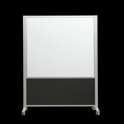 Whiteboardwand HxB202x160cm wit 1-zijdig op wielen