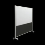 Whiteboardwand HxB202x160cm wit 1-zijdig op wielen