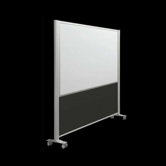Whiteboardwand HxB202x160cm wit 1-zijdig op wielen