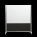 Whiteboardwand HxB202x160cm wit 1-zijdig op wielen