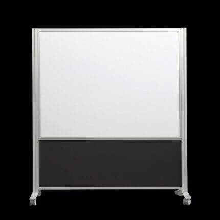 Whiteboardwand HxB202x160cm wit 1-zijdig op wielen