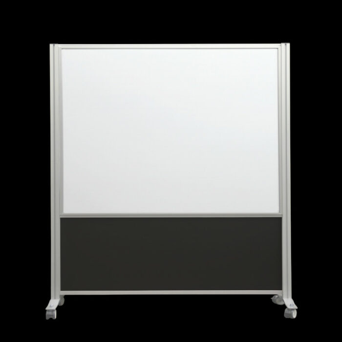 Whiteboardwand HxB202x160cm wit 1-zijdig op wielen