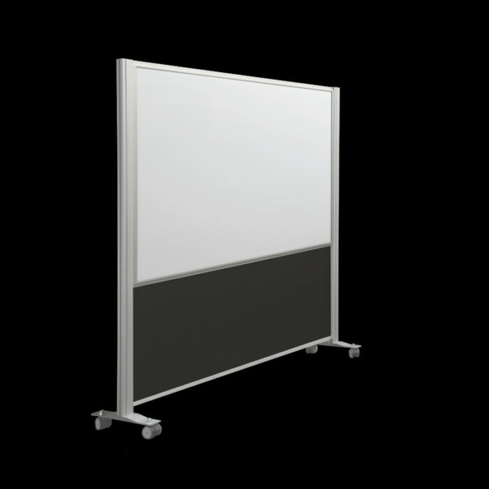 Whiteboardwand HxB202x190cm wit 2-zijdig op wielen
