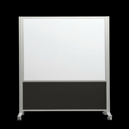 Whiteboardwand HxB202x190cm wit 2-zijdig op wielen