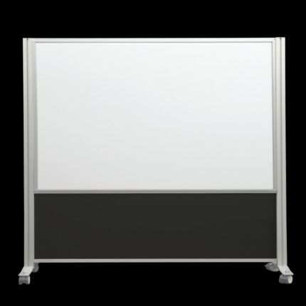 Whiteboardwand HxB202x220cm wit 1-zijdig op wielen