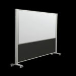 Whiteboardwand HxB202x220cm wit 1-zijdig op wielen