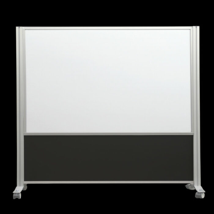 Whiteboardwand HxB202x220cm wit 2-zijdig op wielen