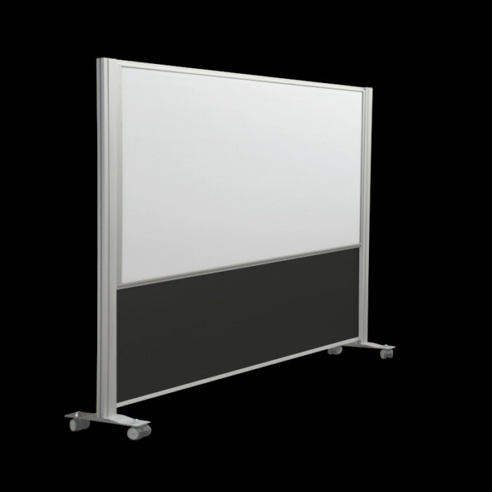 Whiteboardwand HxB202x220cm wit 2-zijdig op wielen