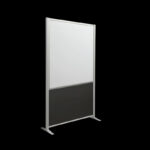 Whiteboardwand HxB195x100cm wit 1-zijdig op voeten