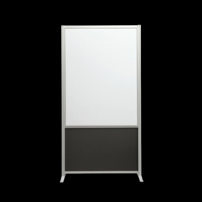 Whiteboardwand HxB195x100cm wit 2-zijdig op voeten