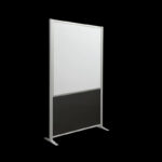 Whiteboardwand HxB195x100cm wit 2-zijdig op voeten