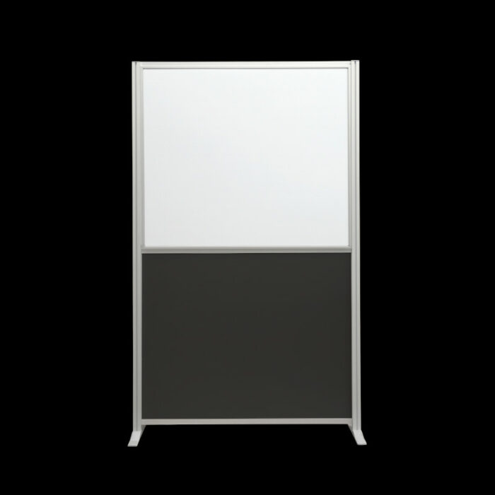 Whiteboardwand HxB195x130cm wit 1-zijdig op voeten