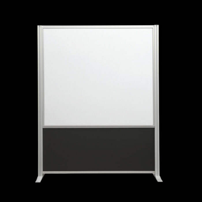 Whiteboardwand HxB195x160cm wit 2-zijdig op voeten