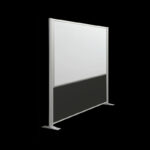 Whiteboardwand HxB195x160cm wit 2-zijdig op voeten
