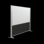Whiteboardwand HxB195x190cm wit 1-zijdig op voeten