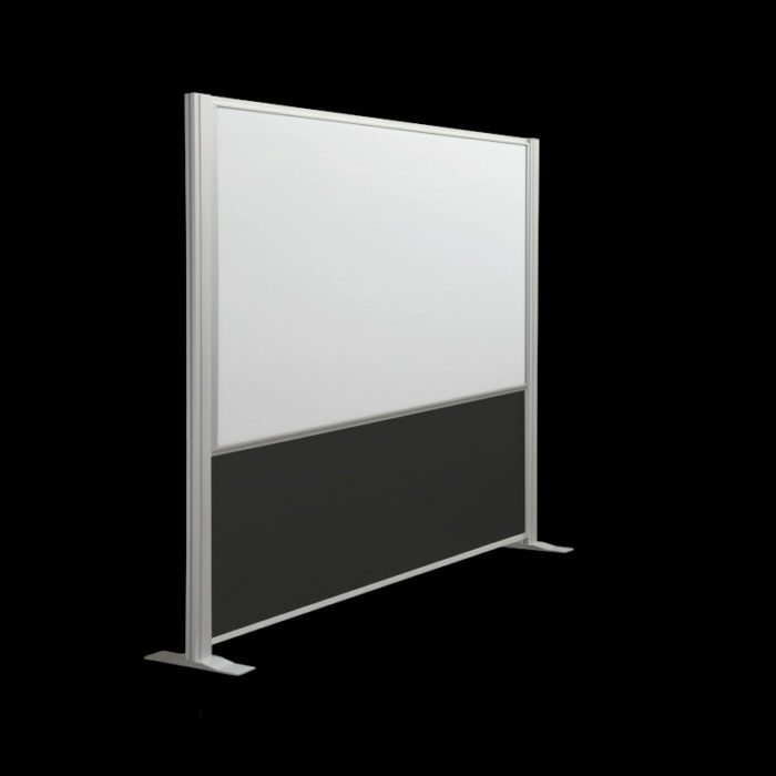 Whiteboardwand HxB195x190cm wit 1-zijdig op voeten