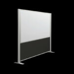 Whiteboardwand HxB195x190cm wit 2-zijdig op voeten
