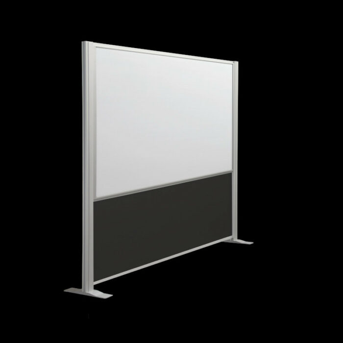 Whiteboardwand HxB195x190cm wit 2-zijdig op voeten