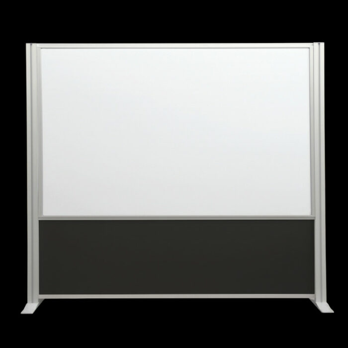 Whiteboardwand HxB195x220cm wit 2-zijdig op voeten