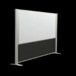 Whiteboardwand HxB195x220cm wit 2-zijdig op voeten