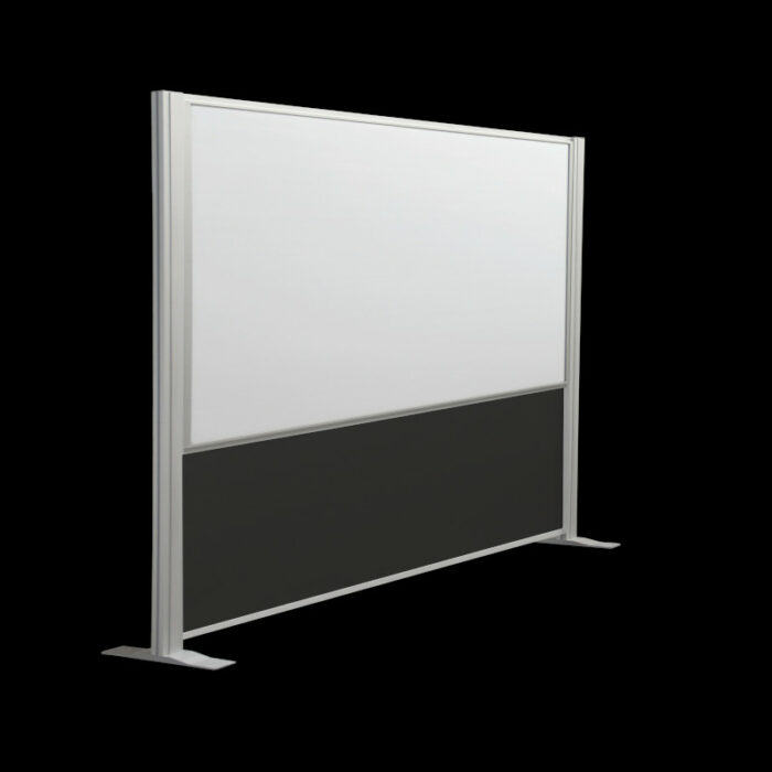 Whiteboardwand HxB195x220cm wit 2-zijdig op voeten