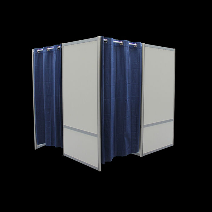 Pashokjes 4 stuks wit met onderbouw HxBxD200x200x200cm CBX kruislings