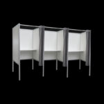 Stemhokjes demontabel 3 op een rij wit FLX