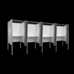 Stemhokjes demontabel 4 op een rij wit FLX