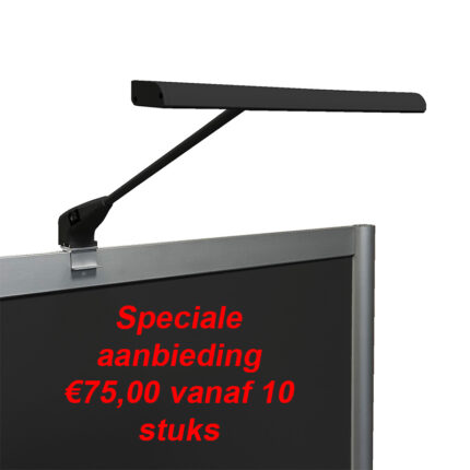 LED spot zwart 17W staaf 3000K om boven op een wand te plaatsen om werken, schilderijen, foto's etc goed aan te lichten tijdens een expositie of tentoonstelling. Speciale aanbieding!