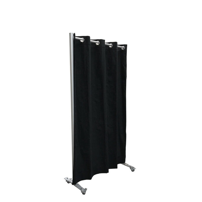 Pipe-and-drapewand HxB197x104cm zwart op wielen