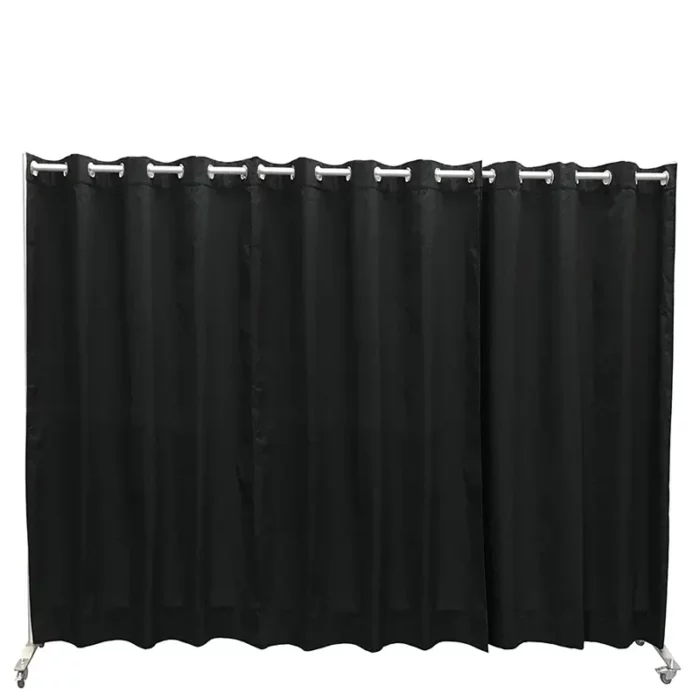 Pipe-and-drapewand HxB197x301cm zwart op wielen - Afbeelding 2