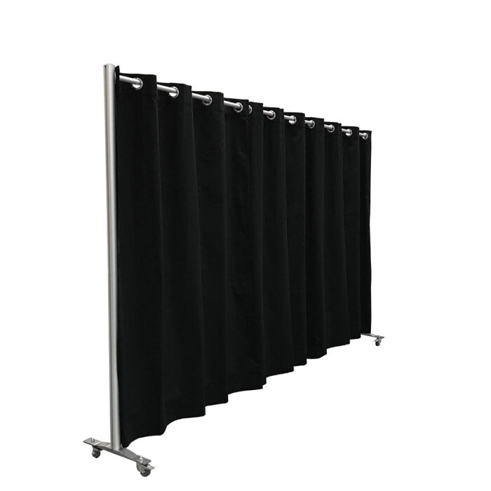 Pipe-and-drapewand HxB197x301cm zwart op wielen