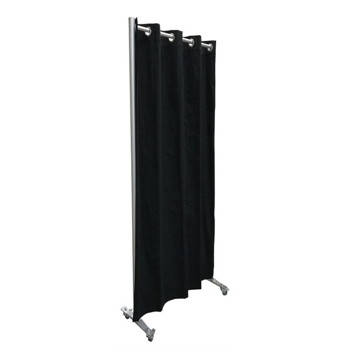 Pipe-and-drapewand HxB300x104cm zwart op wielen