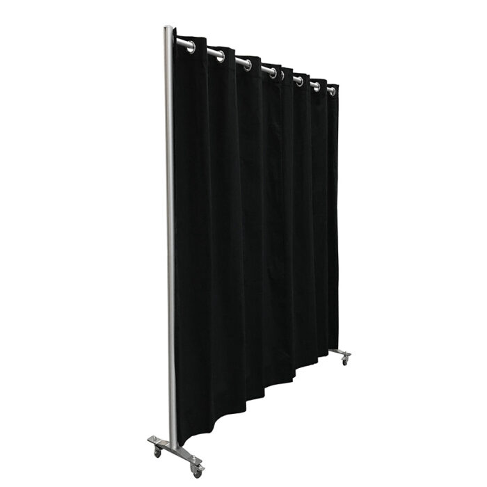 Pipe-and-drapewand HxB300x203cm zwart op wielen