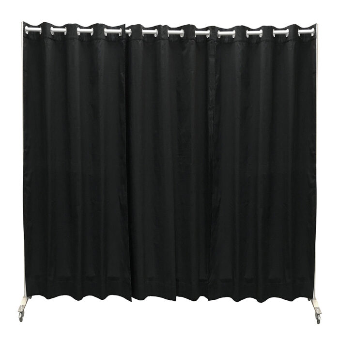 Pipe-and-drapewand HxB300x301cm zwart op wielen