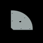 Montageplaat wiel kwartrond RAL9006