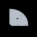 Montageplaat wiel kwartrond RVS