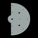 Montageplaat wiel halfrond RAL9006