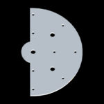 Montageplaat wiel halfrond RVS