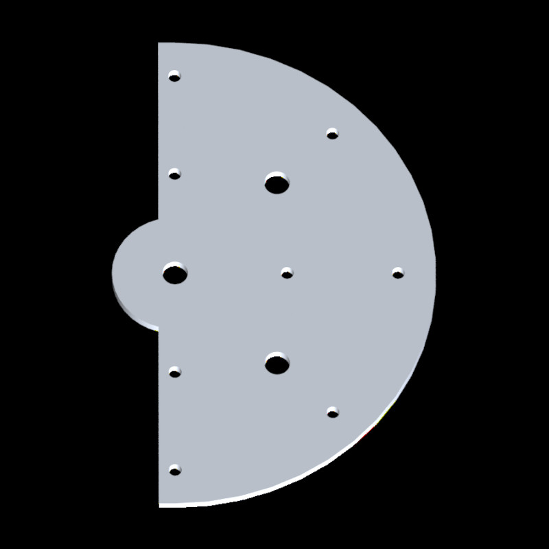 Montageplaat wiel halfrond RVS - Afbeelding 1