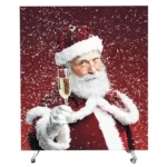 Themawand kerstman HxB235x193cm 2-zijdig en akoestische vulling op wielen, volledig demontabel