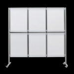 Posterwand HxB259x301cm met 12x A0 kliklijst 2-zijdig op wielen