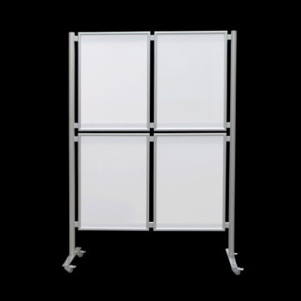 Posterwand HxB259x202cm met 4x A0 kliklijst 1-zijdig op wielen