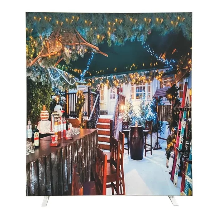 Themawand apresski HxB228x193cm 1-zijdig op voeten, volledig demontabel - Afbeelding 1