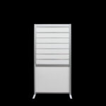 Winkelwand slatwall HxB201x104cm wit HOH15 op voeten