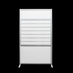 Winkelwand slatwall HxB240x130cm wit op voeten