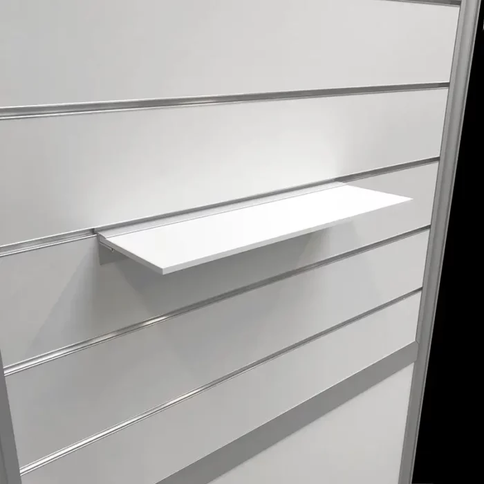 Slatwallschap wit 45,3x15x0,8cm in alu profiel - Afbeelding 1