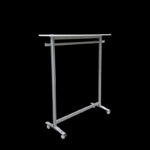 Kledingrek HxB140x120cm met plank 120x30cm op wielen